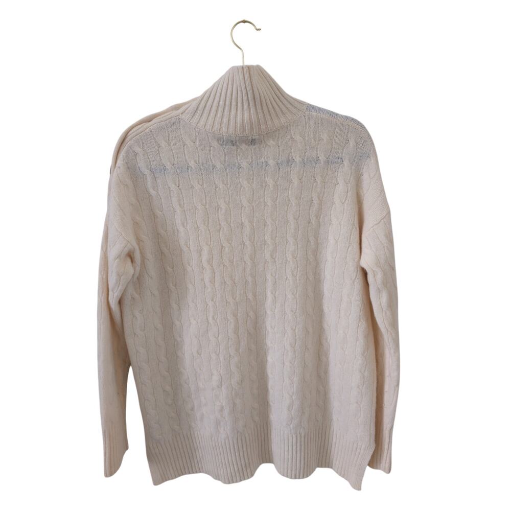 Polo Ralph Lauren Wool Cashmere Cream Cable Knit Turtleneck Sweater size Large - Picture 7 of 7